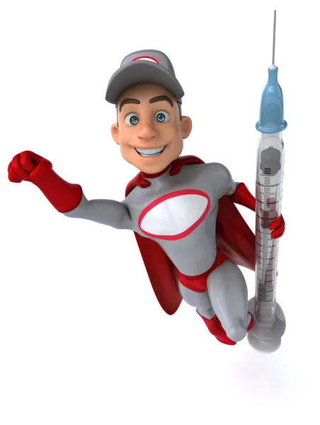 Super mechanic with syringe — Stock Photo, Image