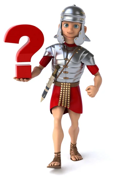 Rzymski żołnierz z znakiem zapytania — Zdjęcie stockowe