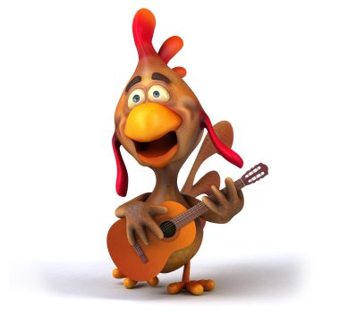 Gitar ile eğlenceli tavuk