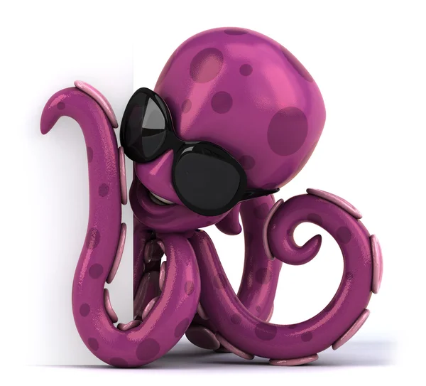 Leuke octopus in zonnebril — Stockfoto