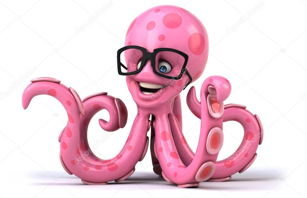 Fun octopus in glasses