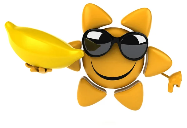 Fun sun with banana — Stock Photo, Image