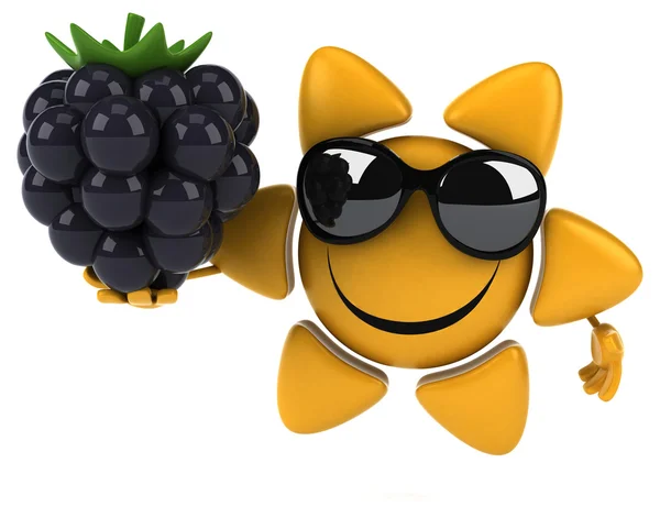 Fun sun with blackberry — Stock Photo, Image