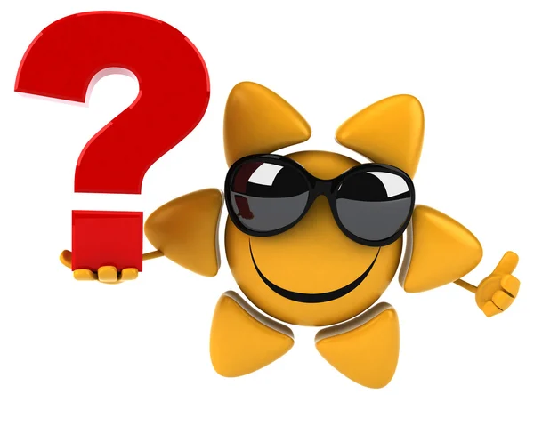 Fun sun with question mark — Stock Photo, Image