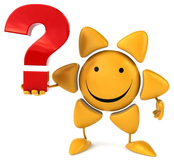 Fun sun with question mark — Stock Photo, Image