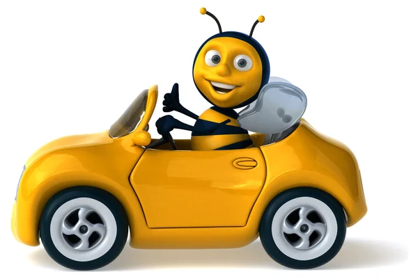 Abeja divertida en coche — Foto de Stock