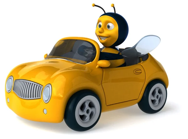 在车里的有趣蜜蜂 — 图库照片