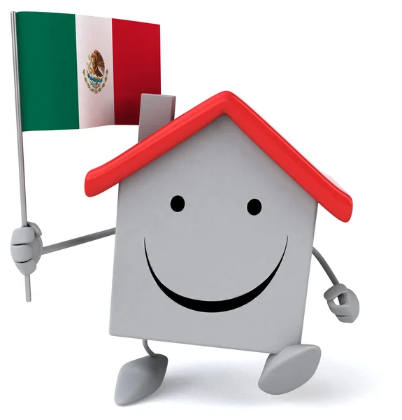 Fun house with flag — Stock Photo, Image