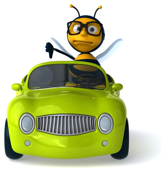 Bir arabada eğlenceli arı — Stok fotoğraf