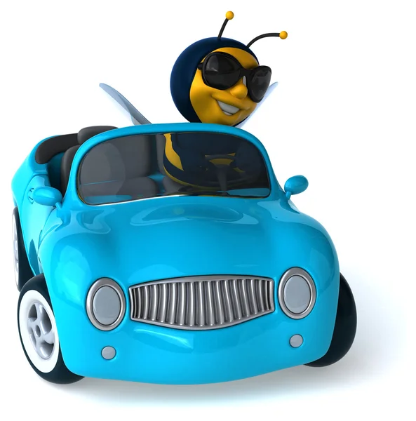 차에 재미 있는 꿀벌 — 스톡 사진