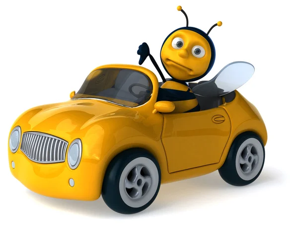 Grappige bee in auto — Stockfoto