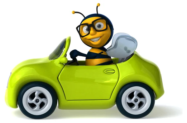 Смішна бджола в машині — стокове фото