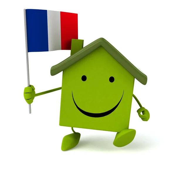 Fun house with flag — Stock Photo, Image