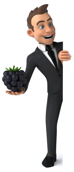 Fun businessman with blackberry — Stock Photo, Image