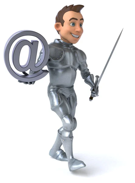 Eğlenceli knight ile e-posta simgesi — Stok fotoğraf