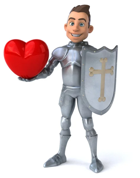 Fun knight with heart — Stock Photo, Image