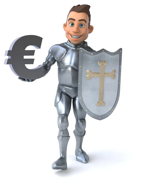 Leuk ridder met eurosymbool — Stockfoto