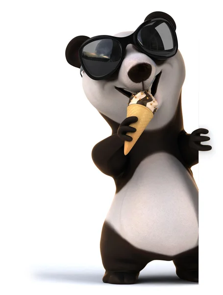 Panda cartoon zabawa — Zdjęcie stockowe