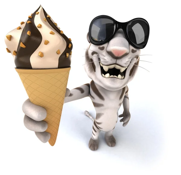 Tigre engraçado dos desenhos animados — Fotografia de Stock