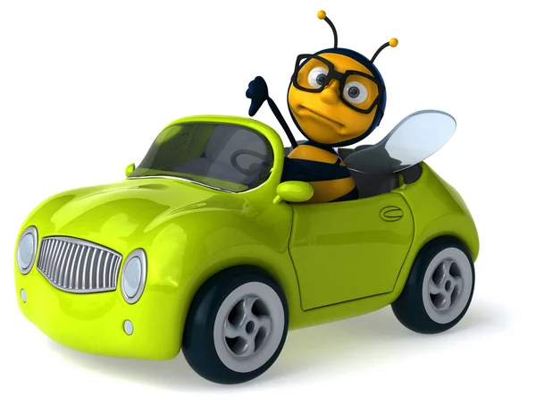 차에 재미 있는 꿀벌 — 스톡 사진