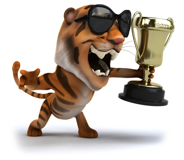 Fun cartoon tiger — Stock Photo, Image