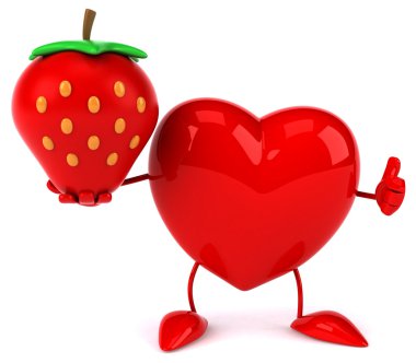 Çilek ile eğlenceli kalp