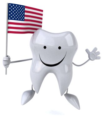 çizgi film diş bayrak ile