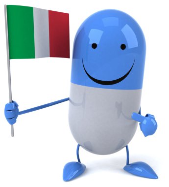 çizgi film hap bayrak ile