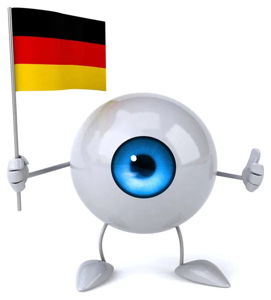 Cartoon eye with flag — Stock Photo, Image