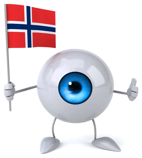 Cartoon eye with flag — Stock Photo, Image
