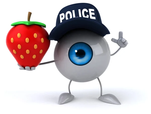 Fun eye with strawberry — Stock Photo, Image