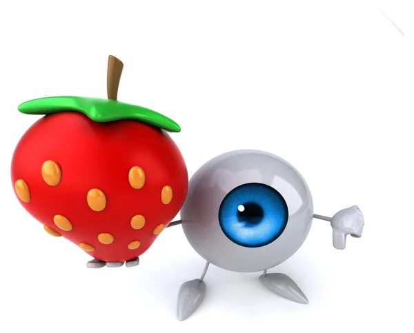 Leuke oog met aardbei — Stockfoto