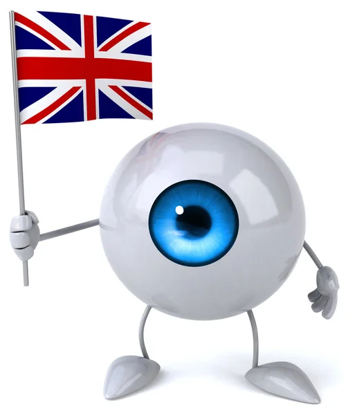Мультяшный глаз с флагом — стоковое фото