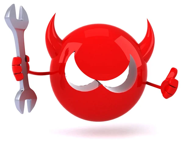 Diversión dibujos animados Virus Rojo —  Fotos de Stock