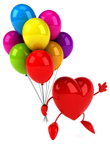 Corazón divertido con globos —  Fotos de Stock