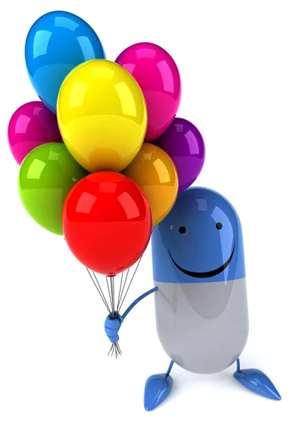 Píldora divertida con globos — Foto de Stock