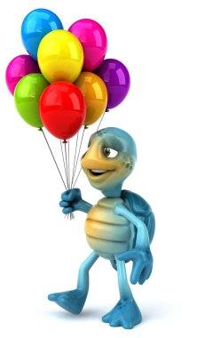 Balonlu eğlenceli kaplumbağa.