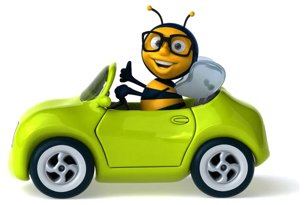 Fun bee in a car — Stock Photo, Image