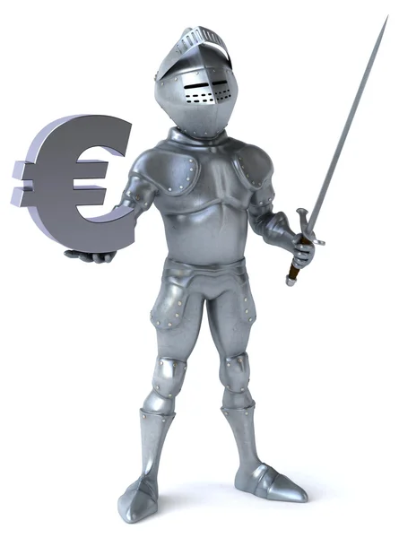 Fun knight with euro sign — Stock Photo, Image