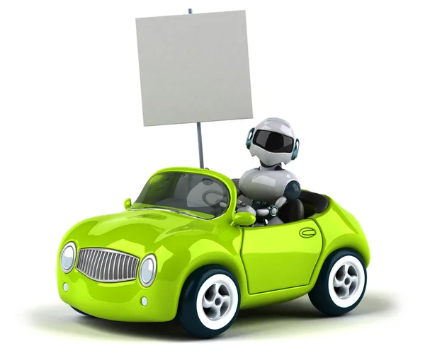Cartoon Roboter und Auto — Stockfoto