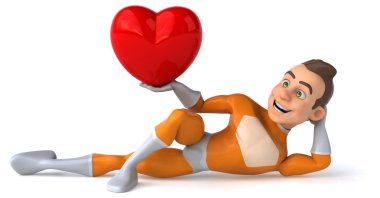 Kalp ile eğlenceli süper kahraman