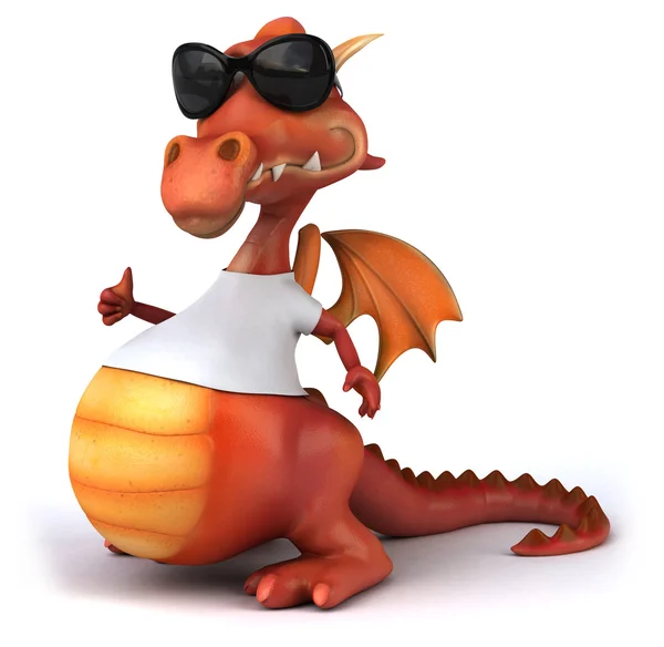 Dragon with a white t shirt — Stock Photo, Image