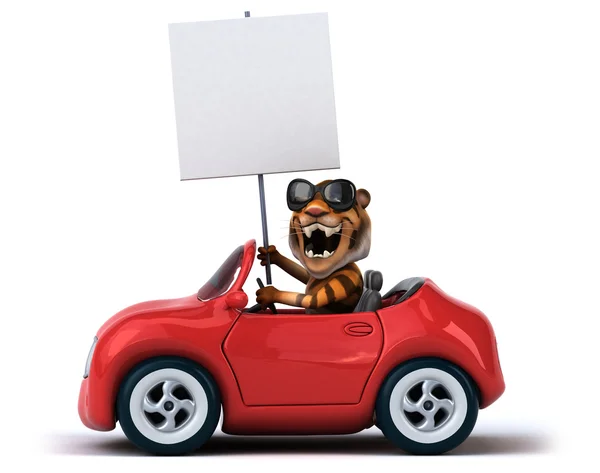 Leuk tijger in een auto — Stockfoto