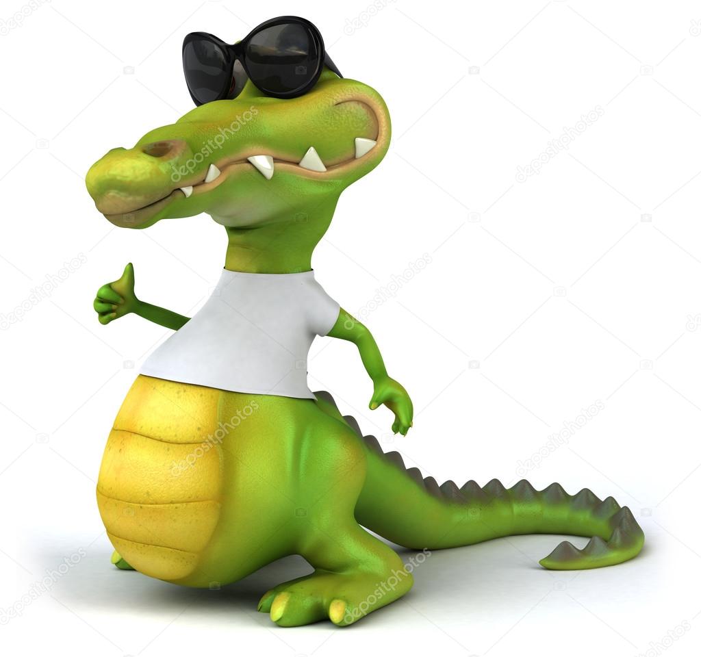 Crocodile with a white t shirt Stock Photo julos 78490976