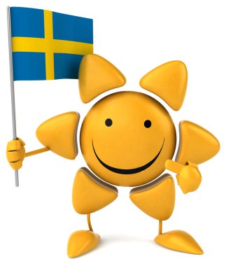 Güneş bayrak ile eğlenceli