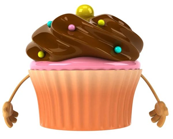 Roliga tecknade cupcake — Stockfoto