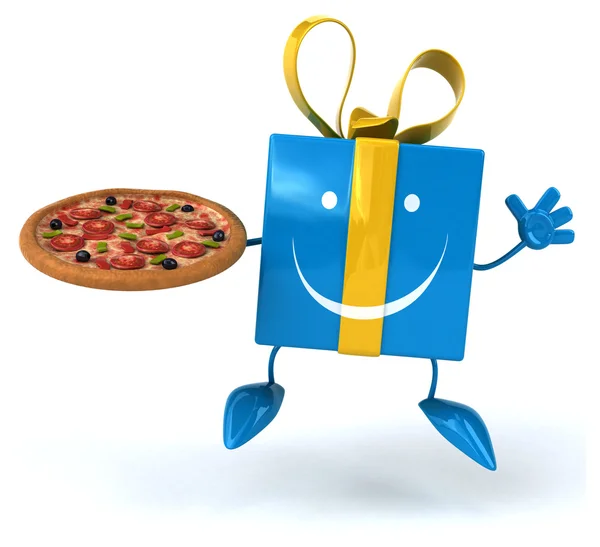 Fun gift with pizza — Stock Photo, Image