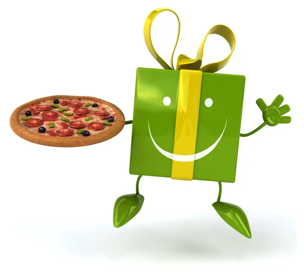 Zabawa prezent z pizzy — Zdjęcie stockowe