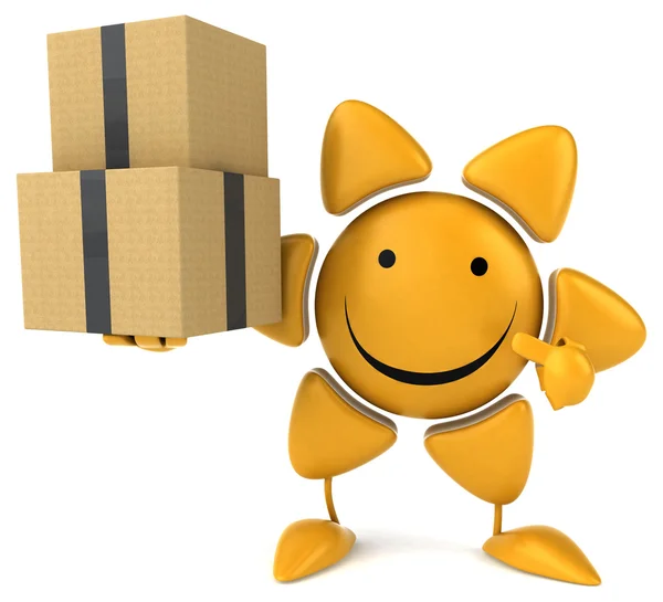 Fun sun with boxes — Stock Photo, Image