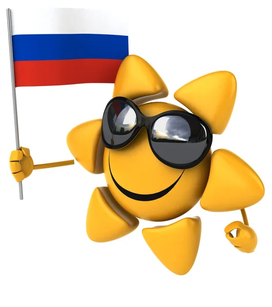 Fun sun with flag — Stock Photo, Image